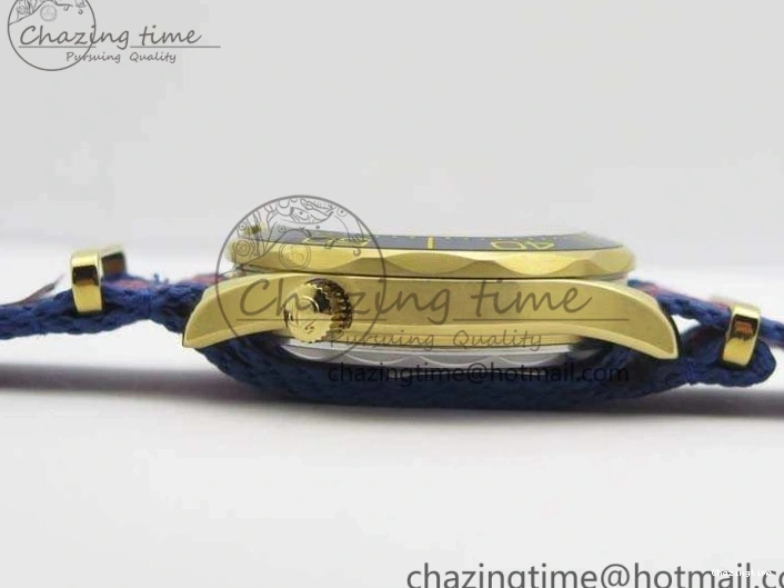 0327 Modern Seamaster 300M 007 YG URF 1:1 Best Edition White Dial Ceramic Bezel On Nylon Strap A 8115